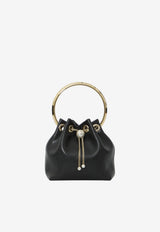 Jimmy Choo Bon Bon Biker Leather Bucket Bag Black BONBON-TYT-BLACK/LIGHT GOLD