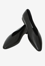 Jimmy Choo Margot Leather Pointed-Toe Flats Black MARGOT FLAT-GUV-BLACK