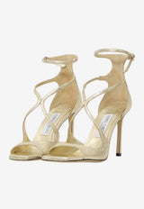 Jimmy Choo Azia 95 Glittered Leather Sandals Platinum AZIA95-DXB-PLATINUM