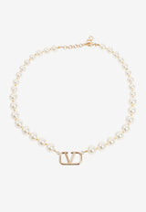VLogo Pearl Necklace