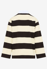 Hybrid Stripe Long-Sleeved Polo T-shirt
