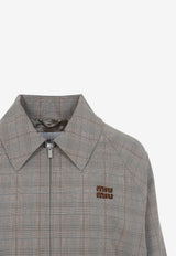 Prince of Wales Zip-Up Blouson Jacket