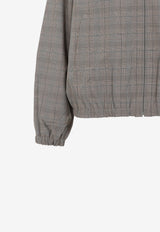 Prince of Wales Zip-Up Blouson Jacket