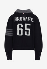 65 Jersey Intarsia Shawl-Collar Cardigan