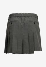 Sacai Formal Wool-Blend Skorts Gray 26-08573301_00707786-73da-4d0e-8e3a-63fce11b8f16