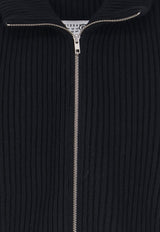 MM6 Maison Margiela Ribbed Zipped Cardigan Black SH0AM0095M13286900_BLACK_70013735
