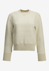 Sacai Crewneck Ribbed Sweater Cream 26-08670151_9d051711-edfa-404f-9bd3-c872f331db72