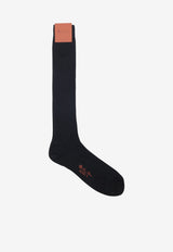 Loro Piana Sottile Wool and Silk Ribbed Socks Black FAQ09368000_BLACK_70348022