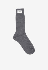 MM6 Maison Margiela Logo Patch Socks Gray S52TL0040M13295860M_Greymelange_70014327