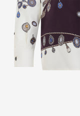 Printed Silk Long-Sleeved Shirt