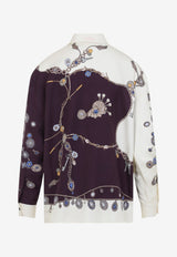 Printed Silk Long-Sleeved Shirt