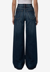 Alaïa Palazzo Washed Jeans Blue AA9P1277D021C--A24