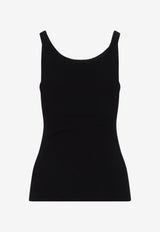 Ribbed Knit Logo Tank Top