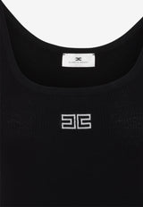 Ribbed Knit Logo Tank Top