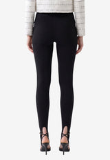Self-Portrait Belted Stirrup Leggings Black AW26-174P--B