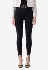 Self-Portrait Belted Stirrup Leggings Black AW26-174P--B
