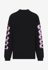 Wet Brush Print Long-Sleeved T-shirt
