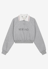 Versace Cropped Polo Sweatshirt Gray 10260001A18714/T_VERSA-2EQ80