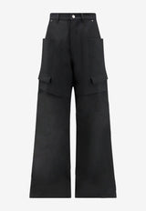 Rick Owens Stefan Wide-Leg Cargo Wool Pants Black RU02F4346WGP09_BLACK_70217395