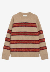 Dries Van Noten Striped Alpaca Blend Sweater Beige 0212364755/T_DRVNO-005