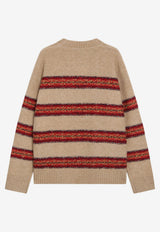 Dries Van Noten Striped Alpaca Blend Sweater Beige 0212364755/T_DRVNO-005
