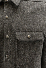 Rick Owens Long-Sleeved Wool Shirt Gray RU02F4729WCR49_Carbone_70217398