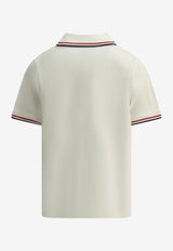 Moncler Kids Boys Logo Patch Polo T-shirt White 8A00005-8496W034_c2cf3d3d-5a0e-4f0f-a7aa-1632d71f7b79