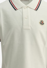 Moncler Kids Boys Logo Patch Polo T-shirt White 8A00005-8496W034_c2cf3d3d-5a0e-4f0f-a7aa-1632d71f7b79