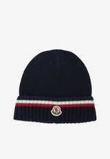 Moncler Kids Babies Classic Ribbed Beanie Blue 3B00001-KM4281745_5c4ca3d8-c6d9-413c-ae84-66232a38898c