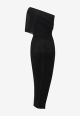 Rick Owens Athena One-Shoulder Wool Knit Midi Dress Black RP02F5627RIBM09_BLACK_70217409