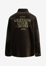 Golden Goose Kids Boys Printed Corduroy Shirt with Elbow Patches Brown GKP02800P00270555817_073c049f-f1c1-45f1-94b1-55e20853546b