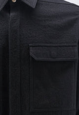 Rick Owens Long-Sleeved Wool Shirt with Flap Pockets Black RU02F4236FLM09_BLACK_70376503