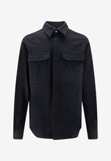 Rick Owens Long-Sleeved Wool Shirt with Flap Pockets Black RU02F4236FLM09_BLACK_70376503
