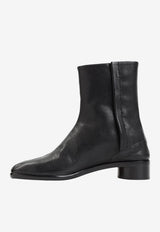 Tabi Ankle Boots in Grained Leather