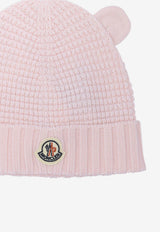 Moncler Kids Babies Wool Knit Beanie with Teddy Bear Ears Pink 3B00005-M1131529_33aa9719-4403-4367-b2f7-4c69631cd28d