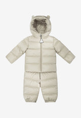 Moncler Kids Babies Deidre Padded Snowsuit Beige DEIDRE1F00001-597YX20N_aaf6b0c6-f571-4fe6-b5c9-680373804d23