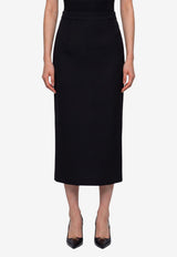 Dolce & Gabbana High-Rise Virgin Wool Midi Skirt Black F4DEJT-FUBCE-N0000