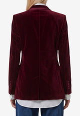 Dolce & Gabbana Single-Breasted Velvet Jacket Bordeaux F2JATT-FUVG7-M2762