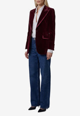 Dolce & Gabbana Single-Breasted Velvet Jacket Bordeaux F2JATT-FUVG7-M2762