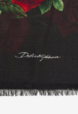 Dolce & Gabbana Rose Print Cashmere-Blend Scarf Multicolor FS184A-GDDW5-HN6EJ