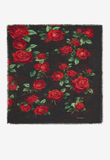 Dolce & Gabbana Rose Print Cashmere-Blend Scarf Multicolor FS184A-GDDW5-HN6EJ