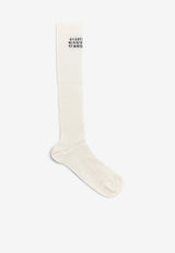 MM6 Maison Margiela Numeric Embroidery Socks White S52TL0041M13244101_OFFWHITE_70014507
