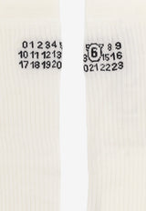 MM6 Maison Margiela Numeric Embroidery Socks White S52TL0041M13244101_OFFWHITE_70014507