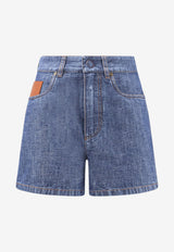 Fendi Zip Utility Denim Shorts Blue FLP861AW8HF0QB0_NAVY_70026658