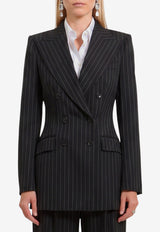 Dolce & Gabbana Double-Breasted Stripe Blazer Black F29QFT-FRZAT-S8051