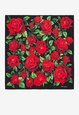 Dolce & Gabbana Rose Print Silk Twill Scarf Multicolor FN092R-GDDW2-HN6EJ