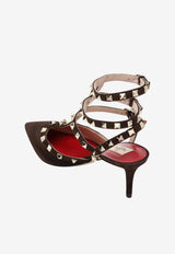 Valentino Rockstud 70 Suede Cage Pumps Brown 9W2S0375CVB/T_VALE-0TO