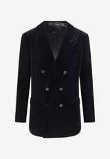 Tom Ford Double-Breasted Velvet Blazer Black JLNP02CGS04NAA_BLACK_70014363
