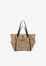 Chloé Iconic Logo Raffia Tote Bag Beige CH26US906P08/T_CHLOE-24P