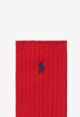 Polo Ralph Lauren Logo Ribbed Socks Red 449876014001CO/T_POLOR-BR
